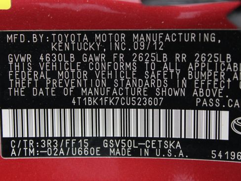Used 2012 Toyota Camry SE FWD image 39