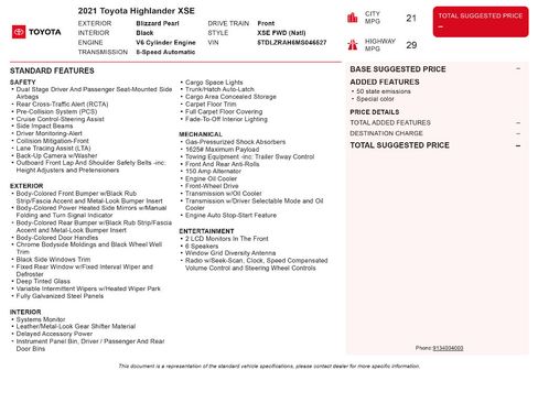 Used 2021 Toyota Highlander XSE FWD image 2