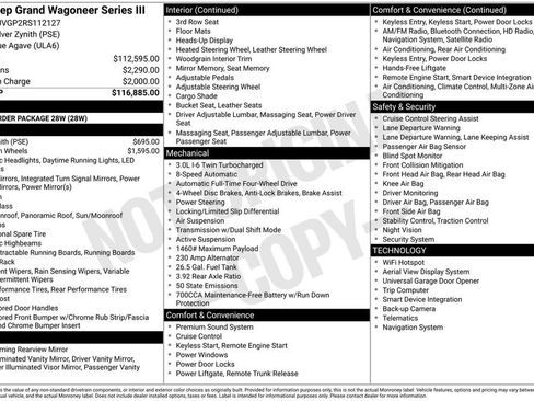 New 2024 Jeep Grand Wagoneer Series III AWD/4WD image 3
