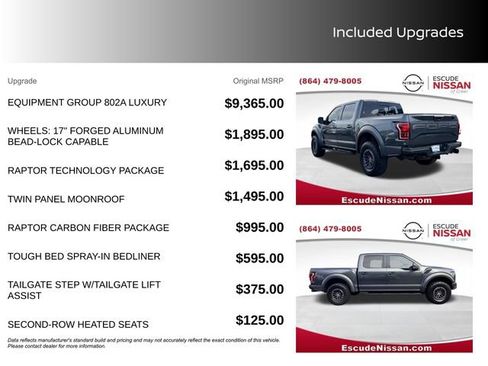 Used 2019 Ford F150 Raptor w/ Equipment Group 802A Luxury image 13