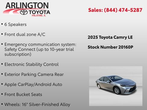 Used 2025 Toyota Camry LE FWD image 4