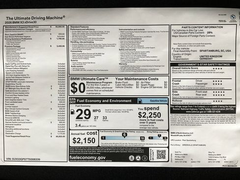 New 2026 BMW X3 xDrive30 w/ Premium Package image 38