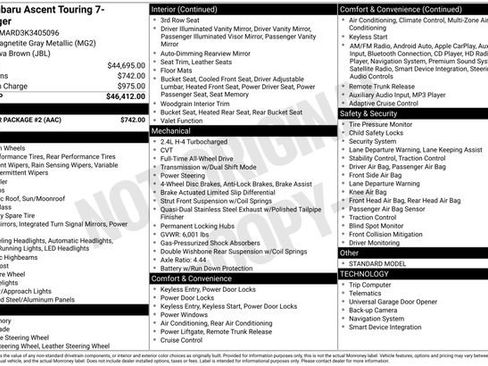 Used 2019 Subaru Ascent Touring w/ Popular Package #2 image 12