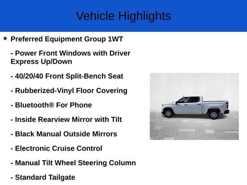 New 2026 Chevrolet Silverado 1500 W/T w/ WT Value Package RWD image 3