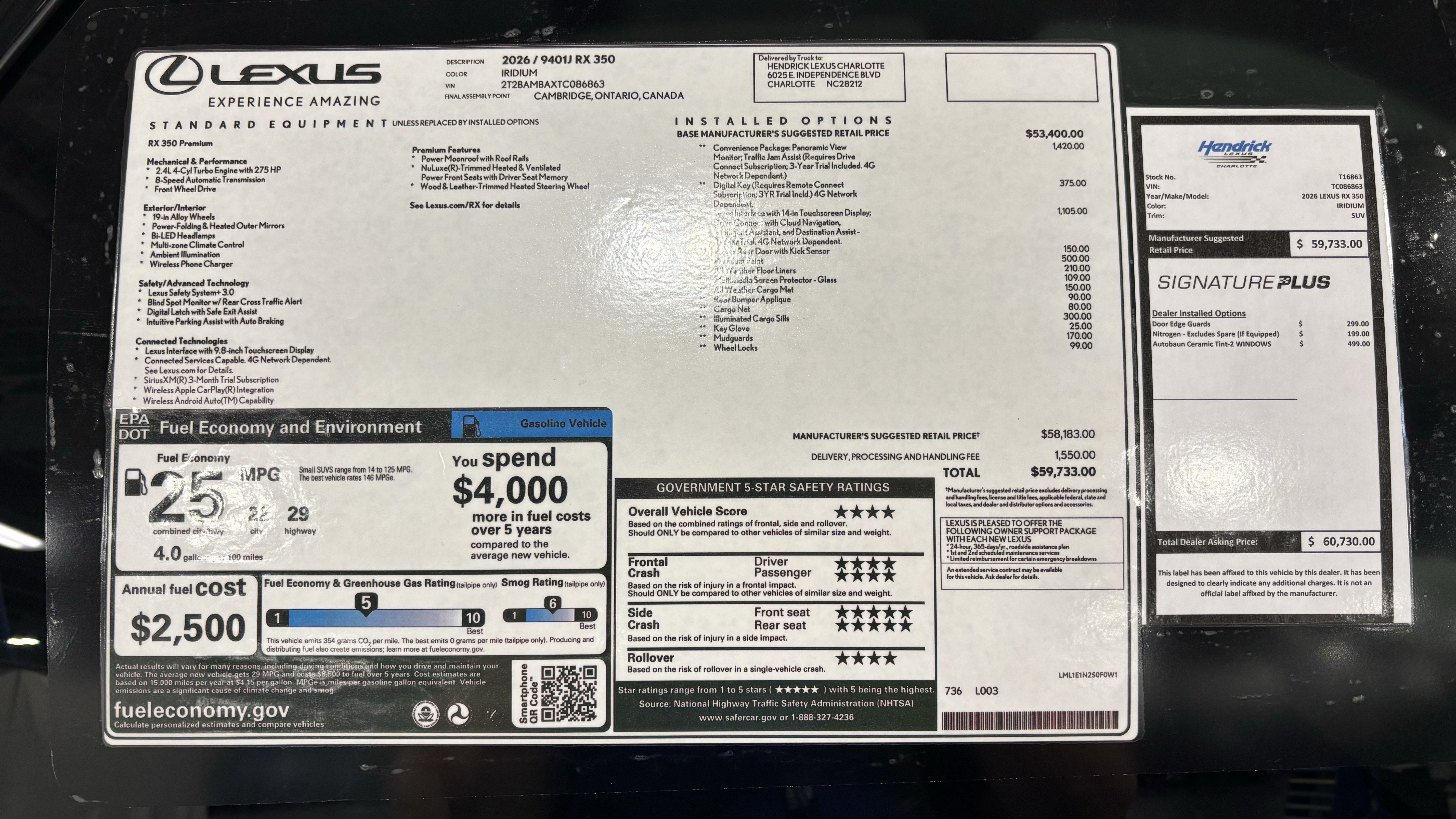 New 2026 Lexus RX 350 Premium w/ Convenience Package FWD image 44