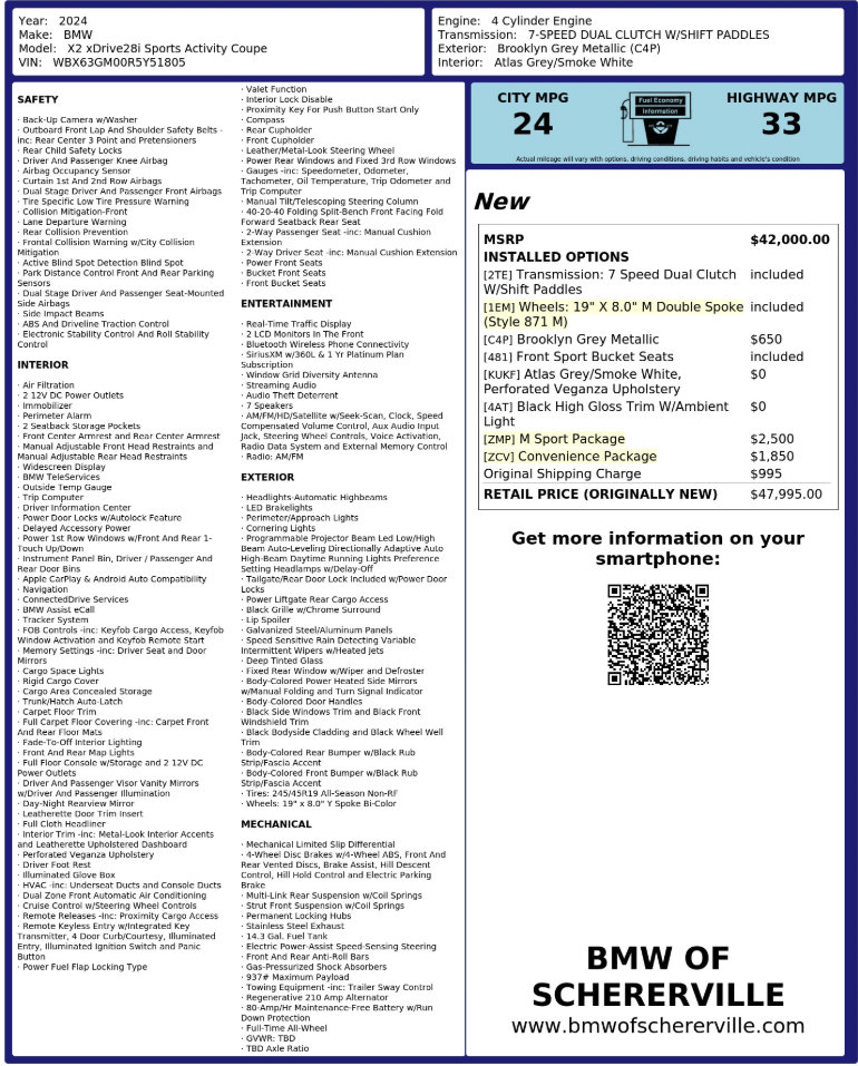 Certified 2024 BMW X2 xDrive28i w/ M Sport Package AWD/4WD image 3