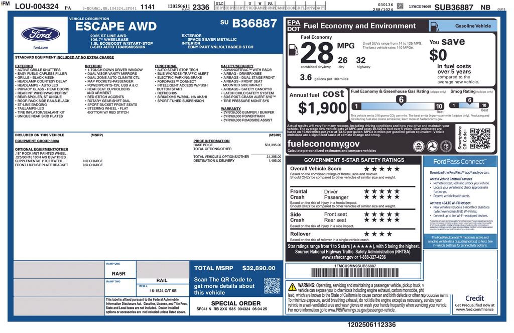 Used 2025 Ford Escape ST-Line AWD/4WD image 5