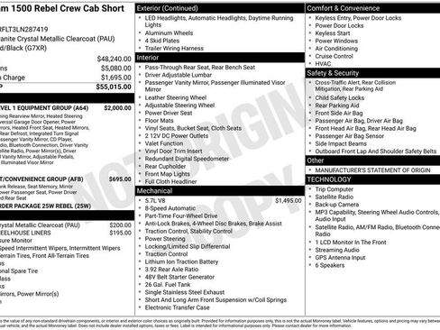 Used 2020 RAM 1500 Rebel w/ Rebel Level 1 Equipment Group AWD/4WD image 7