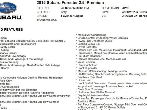 Used 2015 Subaru Forester 2.5i Premium image 19