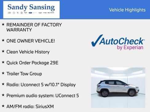 Used 2025 Jeep Compass Trailhawk w/ Trailer Tow Group AWD/4WD image 8