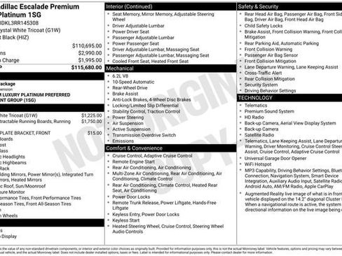 Certified 2024 Cadillac Escalade Premium Luxury Platinum RWD image 34