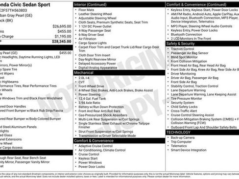 New 2026 Honda Civic Sport image 31