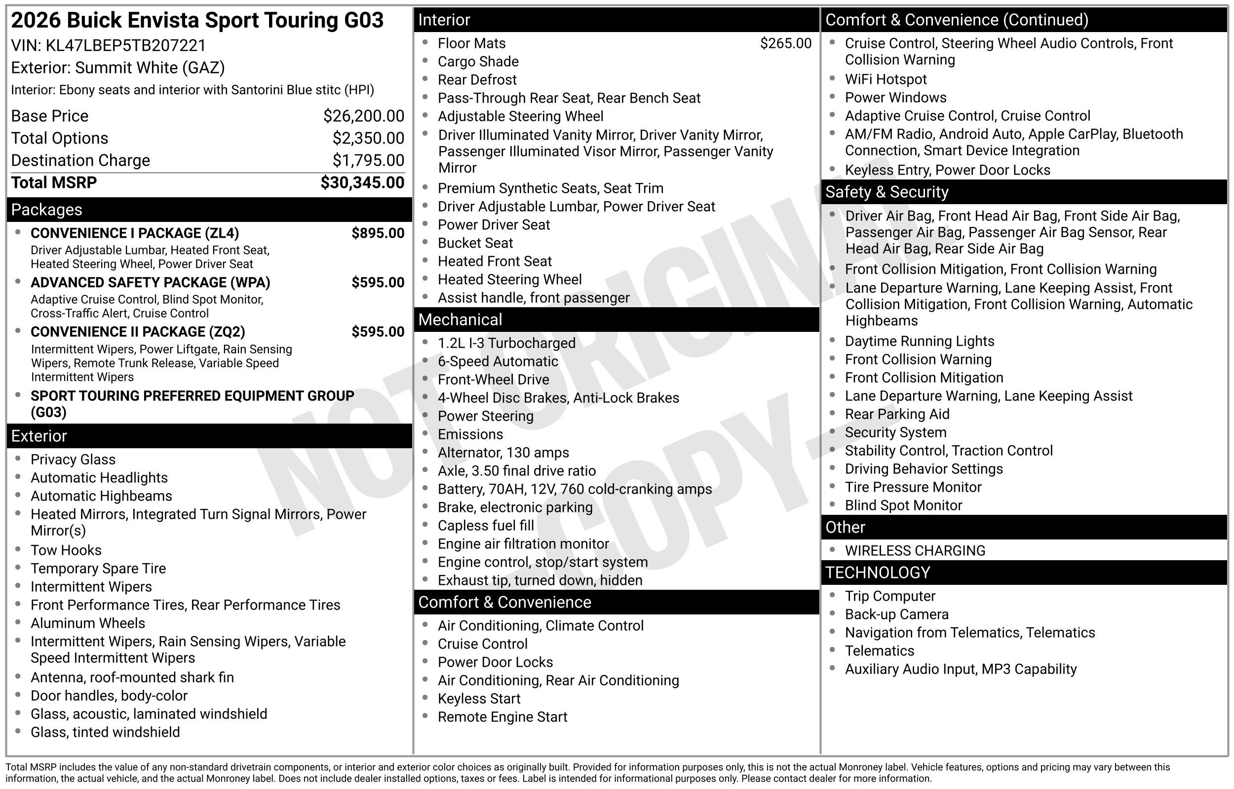 New 2026 Buick Envista Sport Touring w/ Convenience I Package FWD image 42