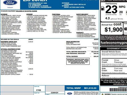 Used 2023 Ford Explorer XLT w/ Equipment Group 202A AWD/4WD image 2