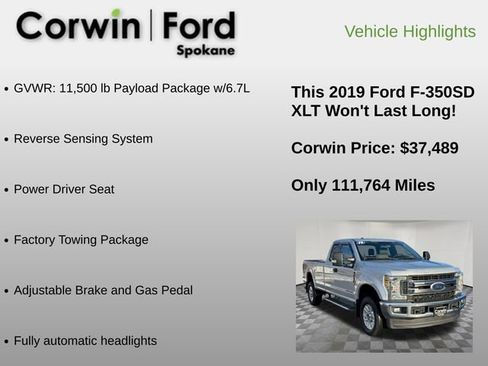 Used 2019 Ford F350 XLT w/ XLT Value Package image 6