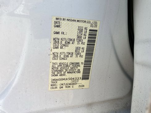 Used 2020 Nissan Titan PRO-4X w/ Pro-4x Convenience Package image 31