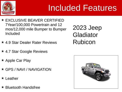 Used 2023 Jeep Gladiator Rubicon w/ Trailer Tow Package AWD/4WD image 4