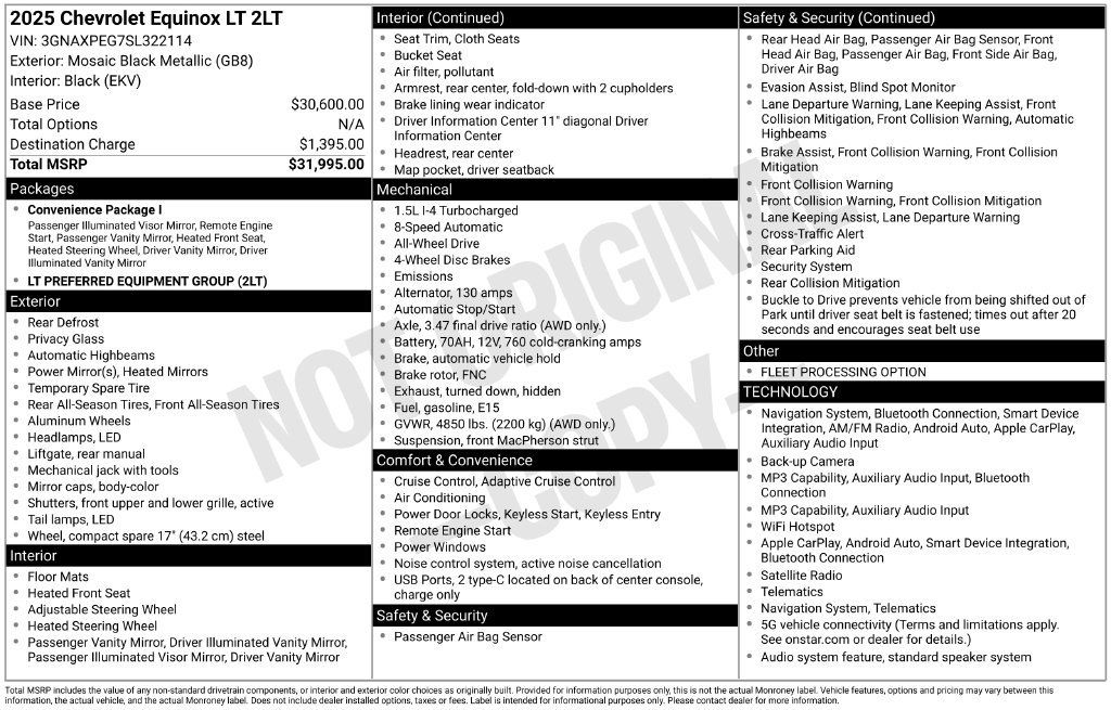 Used 2025 Chevrolet Equinox LT AWD/4WD image 4