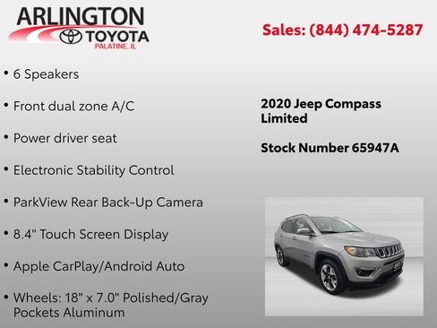 Used 2020 Jeep Compass Limited FWD image 2