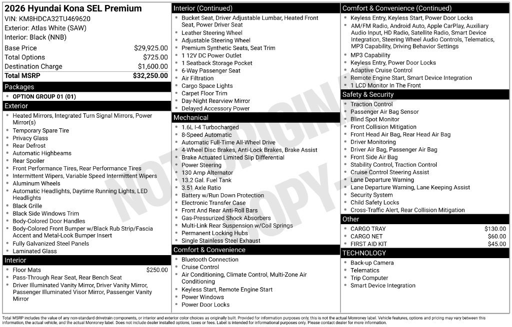New 2026 Hyundai Kona SEL Premium AWD/4WD image 16