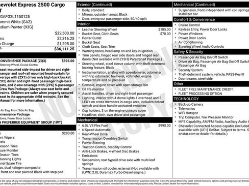 Used 2020 Chevrolet Express 2500 w/ Driver Convenience Package RWD image 7