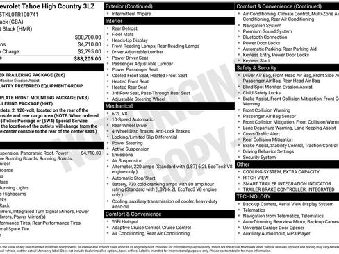New 2026 Chevrolet Tahoe High Country RWD image 26