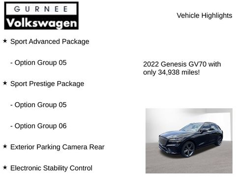 Used 2022 Genesis GV70 3.5T Sport w/ Sport Prestige Package AWD/4WD image 8