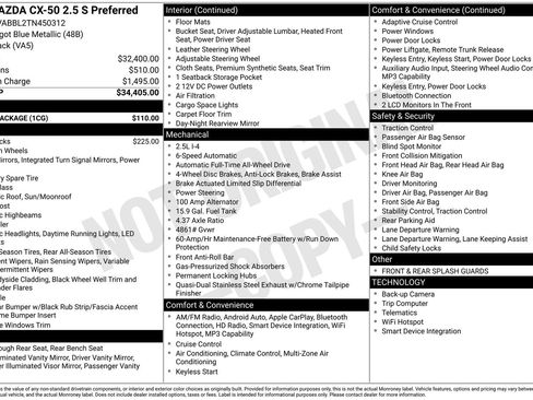 Certified 2026 MAZDA CX-50 AWD 2.5 S w/ Cargo Package image 39