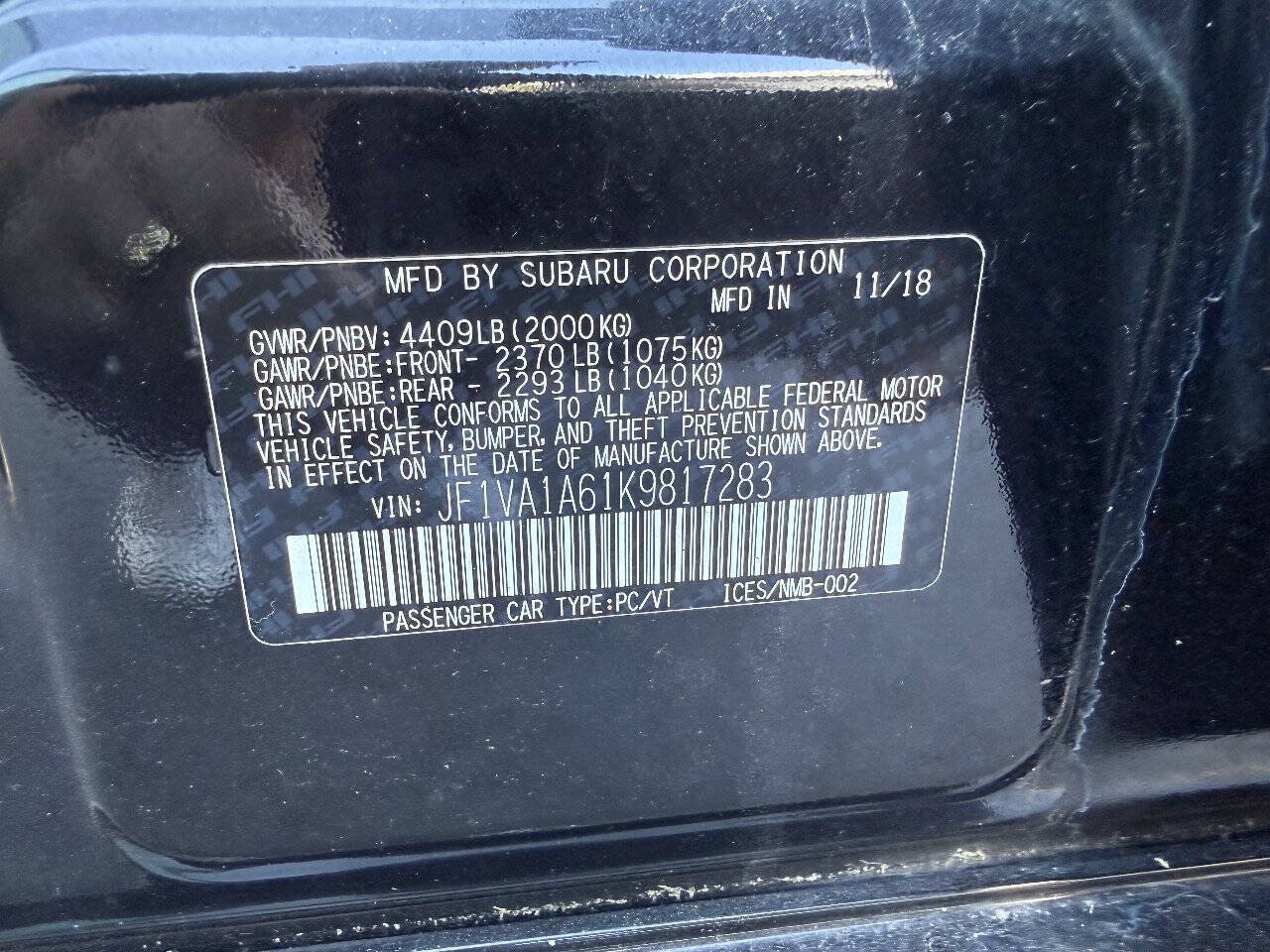 Used 2019 Subaru WRX AWD/4WD image 21