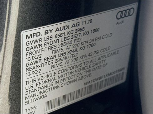 Used 2021 Audi SQ8 Prestige w/ Prestige Package AWD/4WD image 48