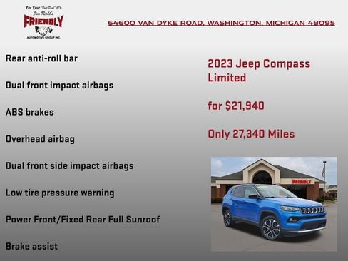 Used 2023 Jeep Compass Limited w/ Sun and Sound Group AWD/4WD image 20