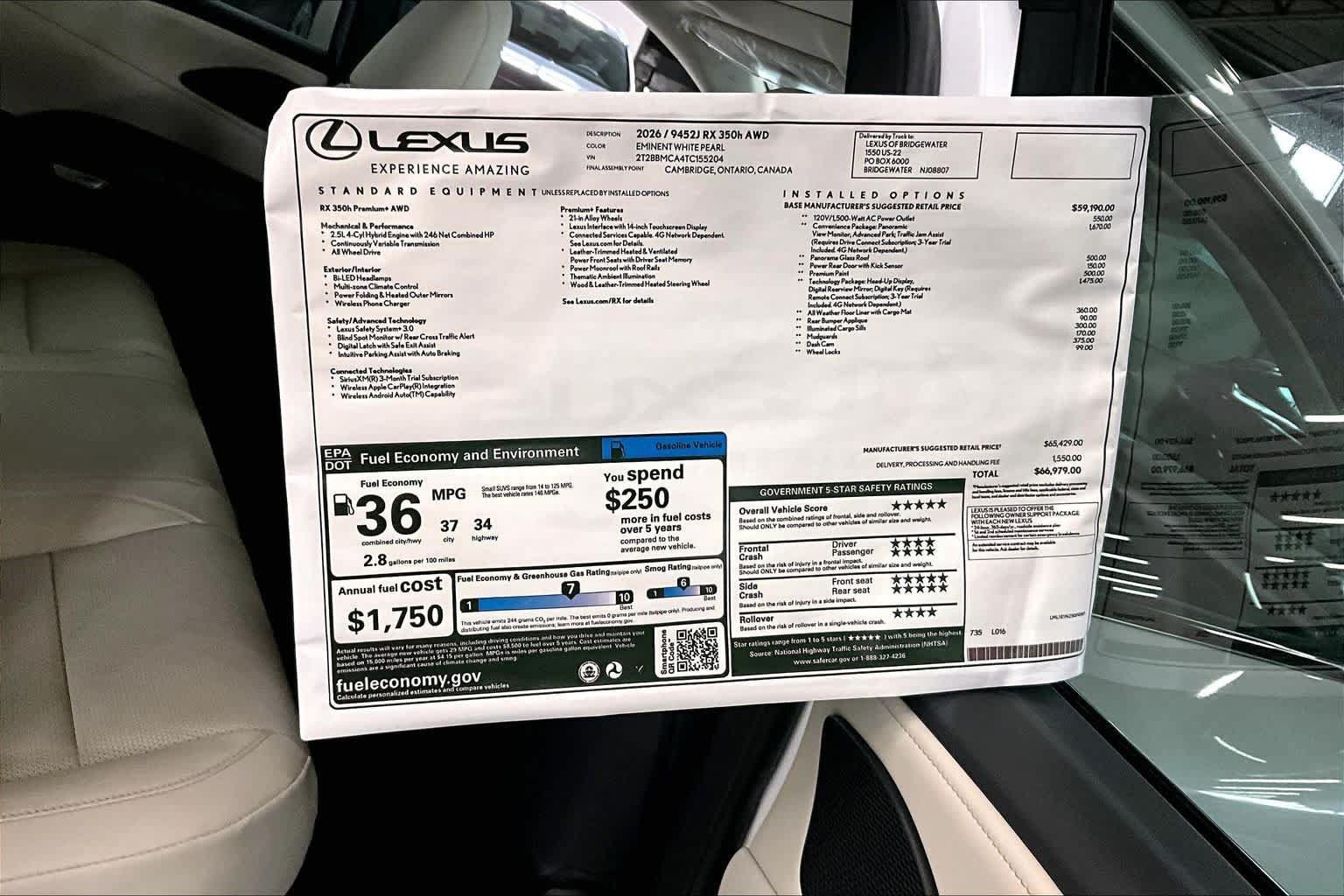 New 2026 Lexus RX 350 w/ Convenience Package AWD/4WD image 14