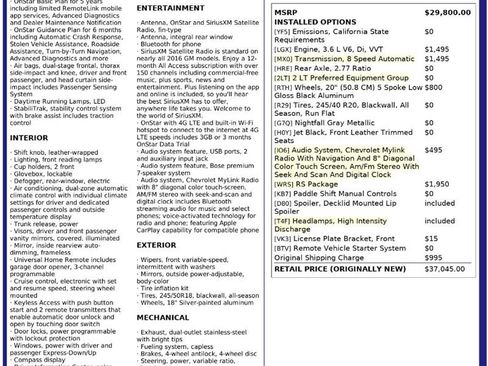 Used 2016 Chevrolet Camaro LT w/ RS Package image 3