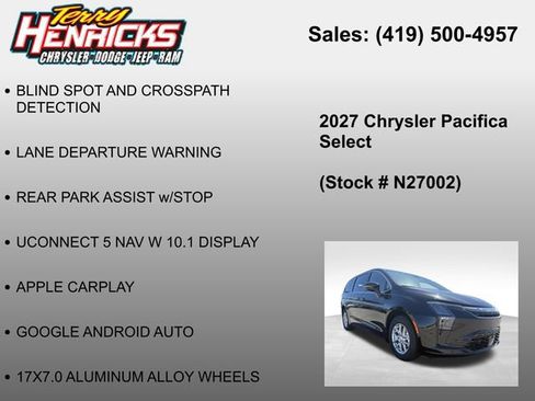 New 2027 Chrysler Pacifica Select FWD image 23
