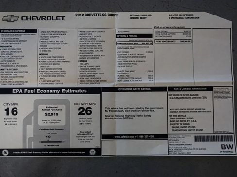 Used 2012 Chevrolet Corvette Grand Sport w/ 2LT Preferred Equipment Group RWD image 86