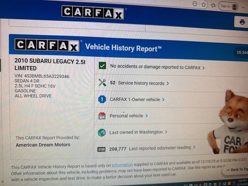 Used 2010 Subaru Legacy 2.5i Limited image 11