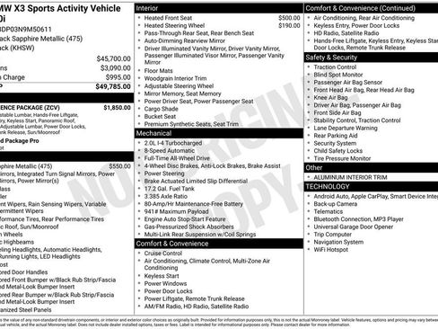 Used 2022 BMW X3 xDrive30i w/ Convenience Package image 47