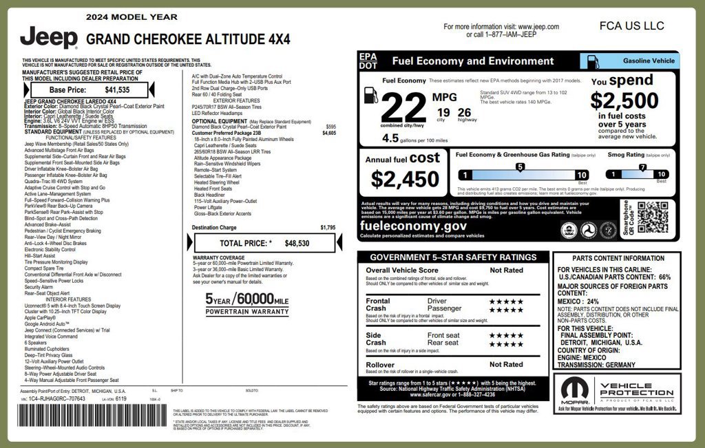 Certified 2024 Jeep Grand Cherokee Altitude AWD/4WD image 4
