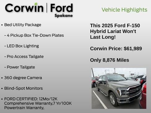 Used 2025 Ford F150 Lariat w/ Equipment Group 502A High AWD/4WD image 11