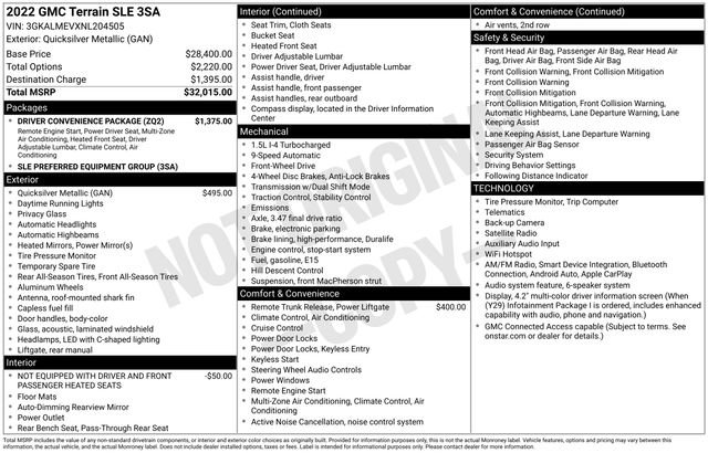 Used 2022 GMC Terrain SLE w/ Driver Convenience Package FWD image 35
