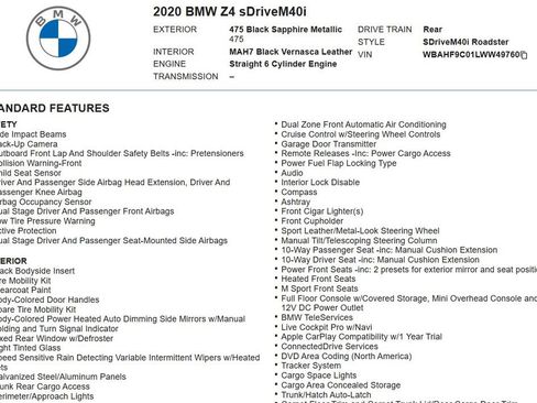 Used 2020 BMW Z4 M40i w/ Executive Package RWD image 16