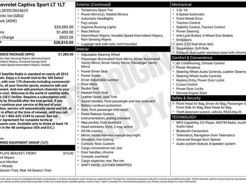 Used 2012 Chevrolet Captiva Sport LT w/ Convenience Package FWD image 3