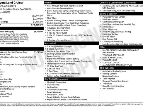 Used 2026 Toyota Land Cruiser w/ Premium Package AWD/4WD image 32