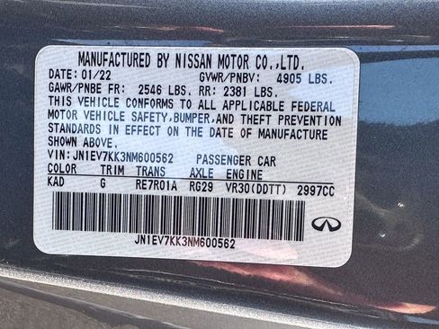 Certified 2022 INFINITI Q60 3.0t Luxe w/ Cargo Package image 27