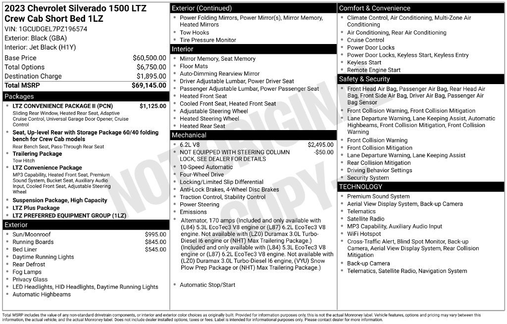 Used 2023 Chevrolet Silverado 1500 LTZ w/ LTZ Convenience Package II AWD/4WD image 18