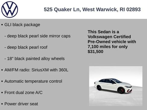 Certified 2025 Volkswagen Jetta GLI Autobahn w/ GLI Black Package image 7