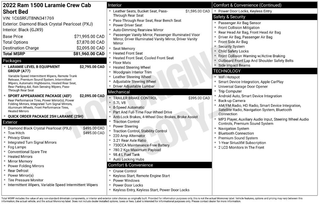 Used 2022 RAM 1500 Laramie AWD/4WD image 17
