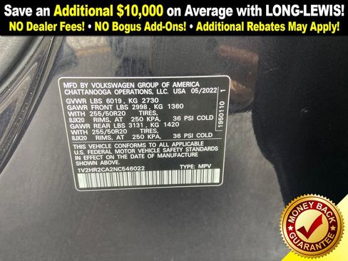 Used 2022 Volkswagen Atlas SE image 33