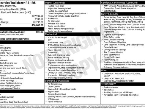 New 2026 Chevrolet TrailBlazer RS w/ Driver Confidence Package image 44