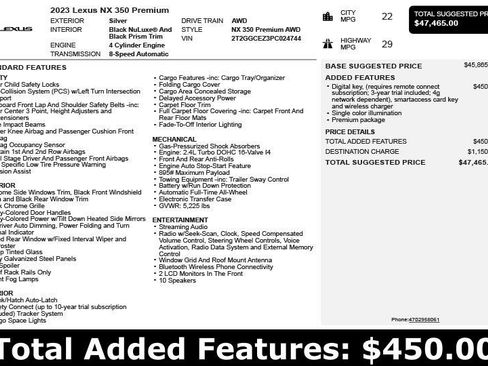 Used 2023 Lexus NX 350 AWD image 3